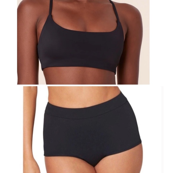 Andie Bikini Set Maui Top Shortie Bottom Black Size L NWT - Picture 1 of 11